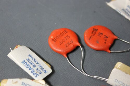 5 VINTAGE SPRAGUE .0075MF 2000V CAPACITORS TYPE GA BL-D75 (S17-2-103A)