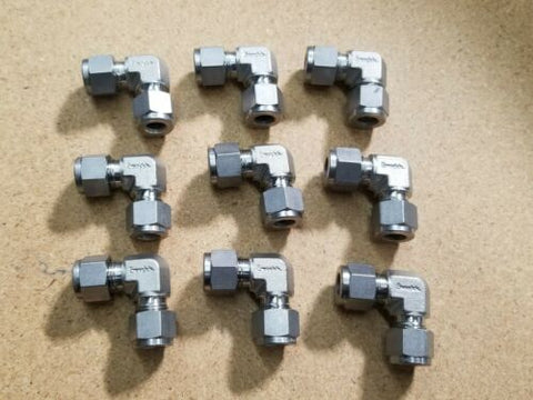 9 New Swagelok Stainless Steel 3/8" Union Elbow Tube Fittings SS-600-9