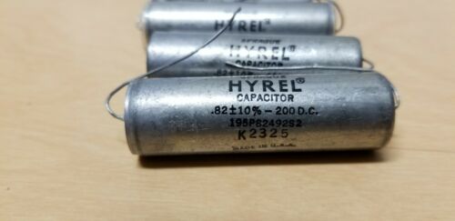 Lot of 4 Unused Sprague Hyrel PIO Capacitors .82 200VDC Tube Amp