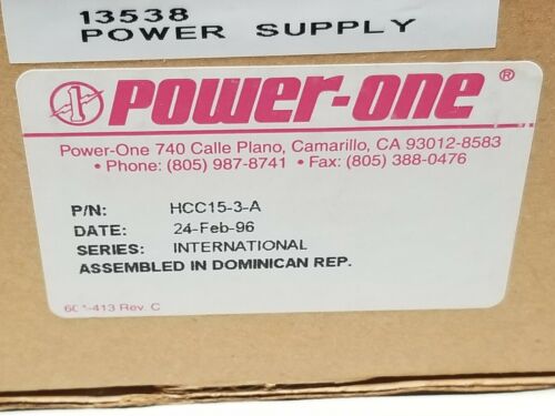 New Power One 15V 3A Power Supply HCC15-3-A HCC 15-3-A