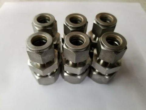 6 New Swagelok Stainless Steel 3/4x1/2 Reducing Union Fittings SS-1210-6-8
