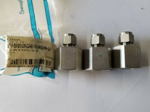 4New Swagelok Stainless Steel Female Connector Tube Fittings 3/8x3/4 SS-600-7-12