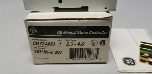 New GE Manual Motor Controller 2.5-4.0A CR72AMJ