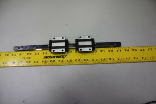 1 New PMI/AMT 336mm Linear Guide Rail With 2 Carriage Bearing Blocks MSB15E-N