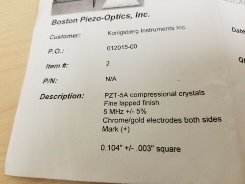 1 New Piece of Bpo Piezoelectric Piezo Transducer Crystal 5mhz PZT-5A-104-ROHS Gold
