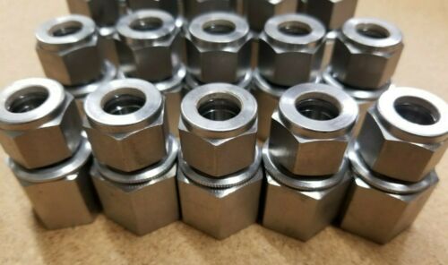 10 New Swagelok Stainless Steel 1/2" Female Connector Tube Fittings SS-810-7-8