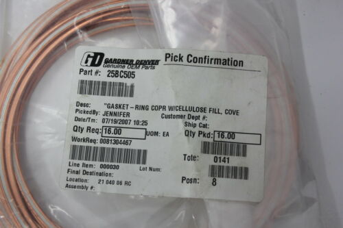 35 GARDNER DENVER OEM COMPRESSOR COPPER GASKET 25BC505 (S8-3-24D