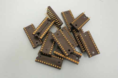 LOT OF 12 ~ 24 PIN AUGAT DIP IC Sockets Gold Insert