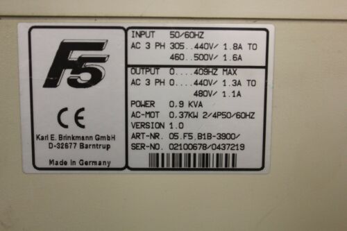 Keb Combivert 05.f5.b1b-3900 F5 Ac Drive Controller