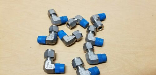 9 New Swagelok Stainless Steel Elbow Tube Fittings 3/8" x 1/4" MNPT S-600-2-4