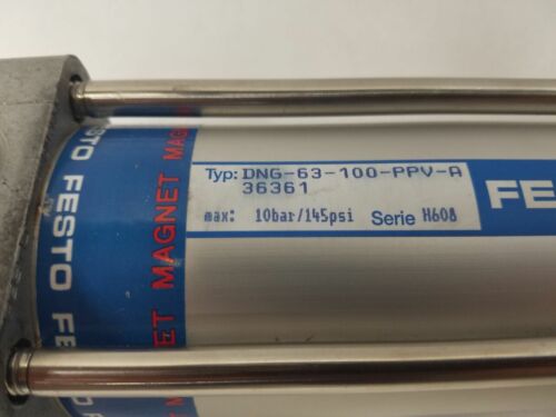 Festo DNG-63-100-PPV-A Pneumatic Cylinder 10 Bar 145Psi