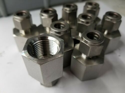 9 New Swagelok Stainless Steel Female Connector Fittings 3/8x1/2 SS-600-7-8