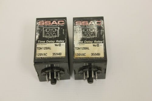 (2) SSAC Digiset TDM120AL Time Delay Relay 120 VAC
