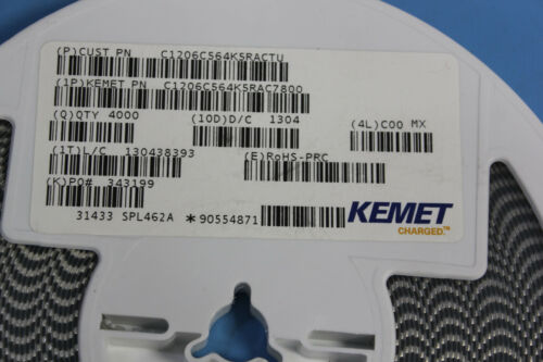 4000Pcs Kemet C1206C564K5RAC7800 Multilayer Ceramic Capacitor