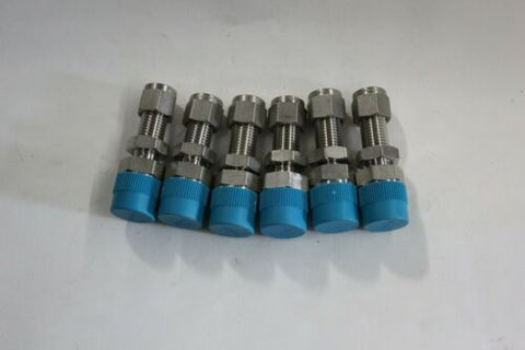 6 New Swagelok Stainless Steel Bulkhead Male Connector Fittings SS-400-11-6
