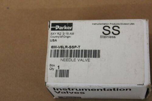 New Parker Stainless Steel Needle Valve 6M-V6LR-SSP-T