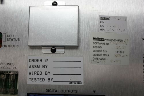 Mcquay Chiller Control Board 860-654873B-50