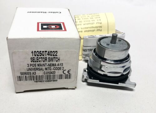 Cutler Hammer Eaton Selector Switch Series A3 10250T4022
