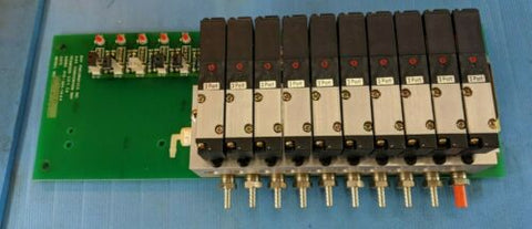 Bay Pneumatics Board w/10x Humphrey HA110E1 3 way solenoid valves