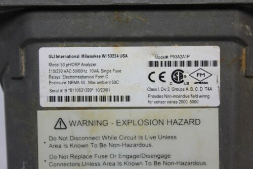 GLI Model 53 pH/ORP Analyzer P53A2A1P