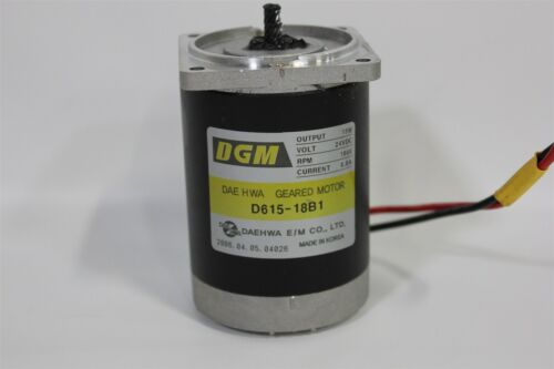 DGM GEARED MOTOR D615-18B1 15W 24VDC 1800RPM 0.8A CURRENT