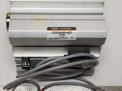 New SMC Cmpct Dbl Actng Sng Rod Pneumatic Cylinder CDQ2A80-40D-F79 80mmBR 40mmST