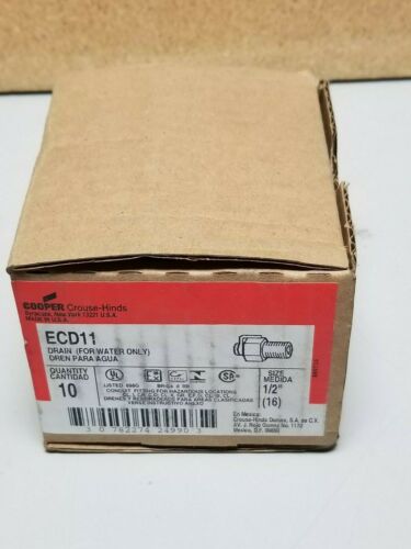10 New Cooper Crouse Hinds Drain Conduit Fitting (For Water Only) ECD11