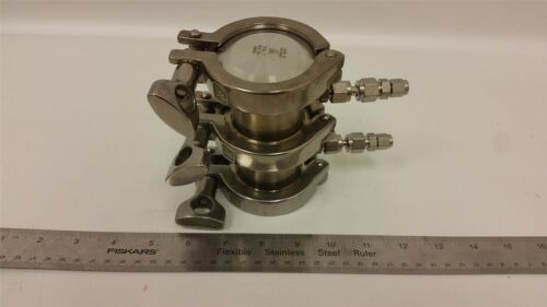 2 Section Stainless Steel Hi Purity Assembly W/clamps/ends Caps Flanges Fittings
