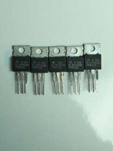 Lot of 5 Texas Instruments 78M15C Silver Voltage Regulators