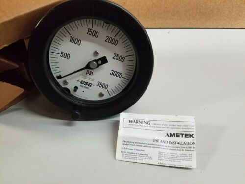 New Ametek USG 4.5" Arc Loc Pressure Gauge # 1933 3500PSI 1/2ANPT LBM