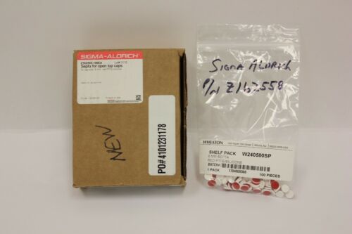 Sigma Aldrich Septa For Open Top Caps 8mm Red PTFE Silicone (92) qty Z162558