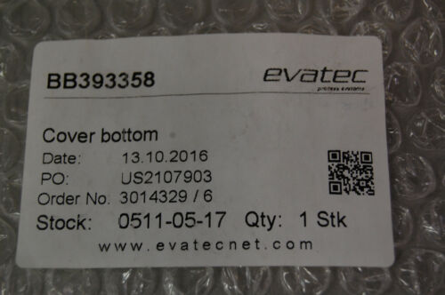 Evatec BB393358 Bottom Cover