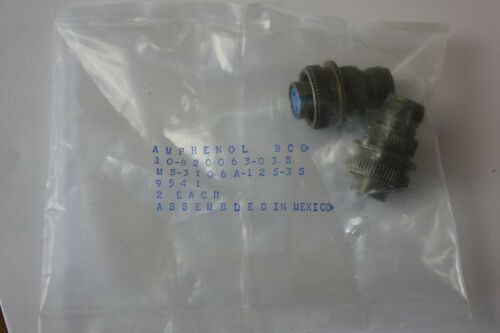2 New Amphenol Military Spec Mil Spec Connectors MS-3106A-12S-3S 10-820063-03S
