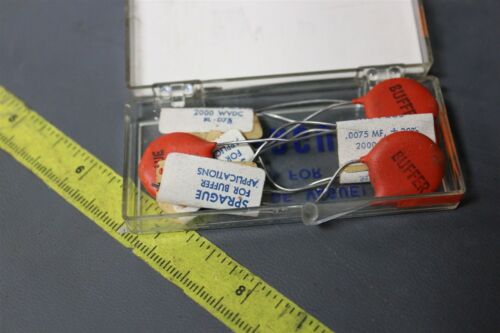 5 VINTAGE SPRAGUE .0075MF 2000V CAPACITORS TYPE GA BL-D75 (S17-2-103A)