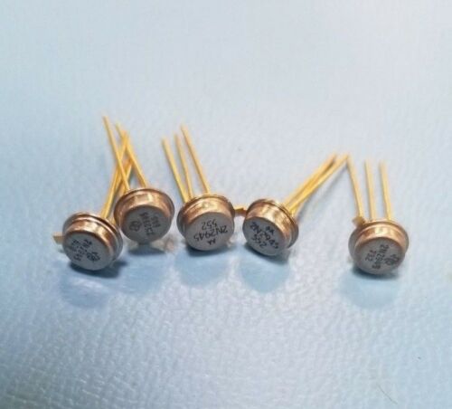 5 Unused Motorola/TI 2N2945 Transistor - Gold Leads
