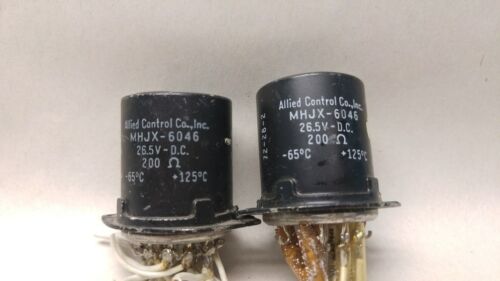 LOT OF 2 ALLIED CONTROLS RELAYS MHJX-6046 26.5VDC 200 Ohm