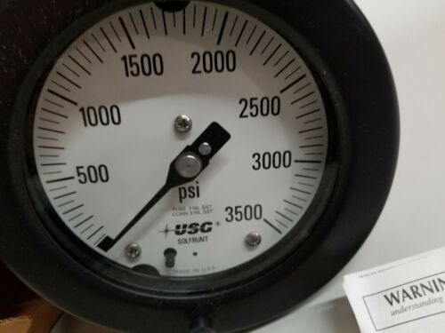 New Ametek USG 4.5" Arc Loc Pressure Gauge # 1933 3500PSI 1/2ANPT LBM