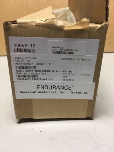 Emerson Rosemount Contacting Conductivity Sensor 400VP-12 OPEN BOX