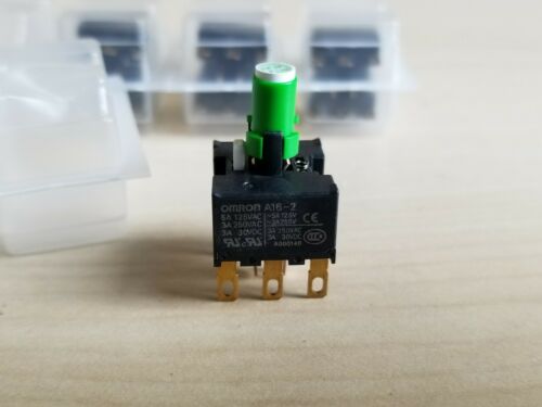 5 New Omron Green Pushbutton Switch With Lamp A165L-AGA-24D-2