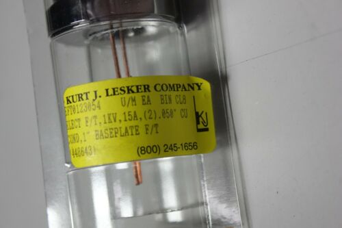 New Lesker 1" Baseplate High Voltage Vacuum Feedthrough 1KV 15A EFT0123054
