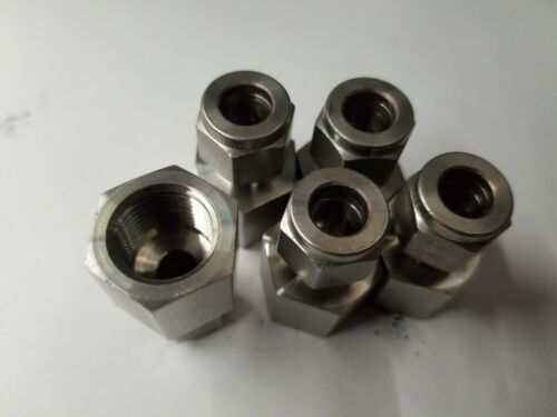 5 New Swagelok Stainless Steel Female Connector Fittings 3/8x3/8 SS-600-7-6