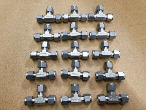 15 New Swagelok Stainless Steel 3/8" Union TEE Tube Fittings SS-600-3
