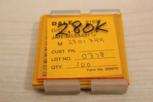100 New Vishay/Dale Mil Spec Chip Resistors JAN M55342 2.80K
