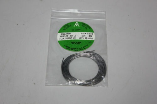 American Iron & Metal SN63/PB37 Wire Solder No Clean .032" Flux (10) Samples