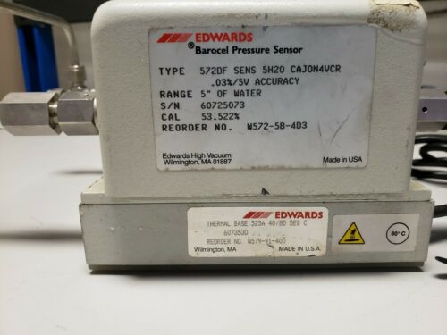 2 Edwards Barocel Pressure Sensor Type 572DF 100Psi With 525A Thermal Base