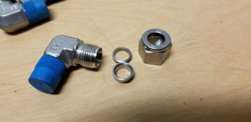 9 New Swagelok Stainless Steel Elbow Tube Fittings 3/8" x 1/4" MNPT S-600-2-4