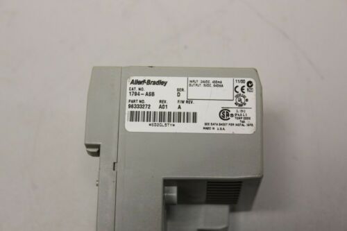 Allen Bradley Flex I/o Power Supply Rio Adapter Module 1794-ASB SER. D