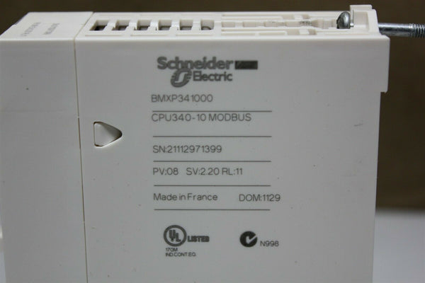 SCHNEIDER ELECTRIC MODICON M340 CPU PROCESSOR PLC MODULE BMXP341000 SV:2.20