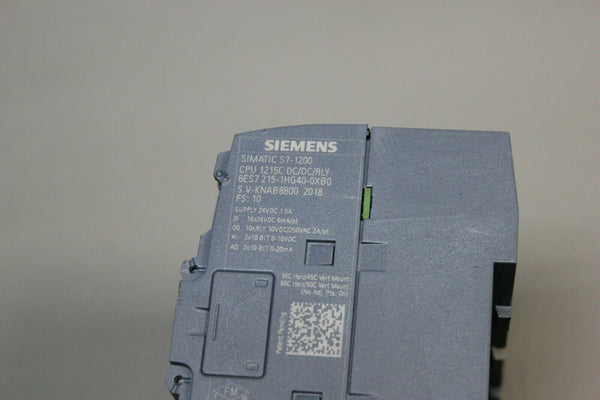 SIEMENS SIMATIC S7-1200 PLC CPU MODULE 6ES7215-1HG40-0XB0