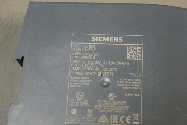 SIEMENS SITOP PSU100S AUTOMATION POWER SUPPLY 6EP1334-2BA20